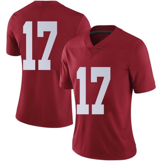 Alabama Crimson Tide Women's Jaylen Waddle #17 No Name Crimson NCAA Nike Authentic Stitched College Football Jersey BH16T84CF